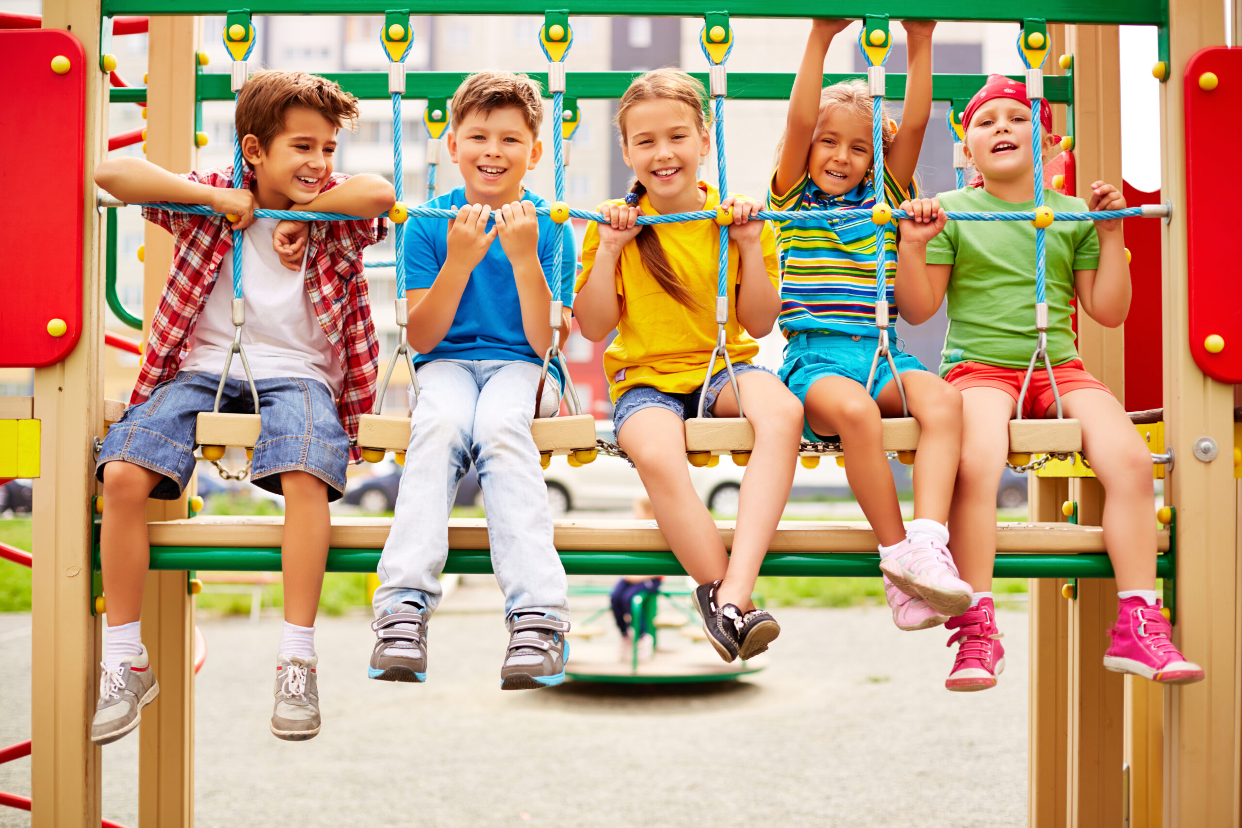 Kids on swing